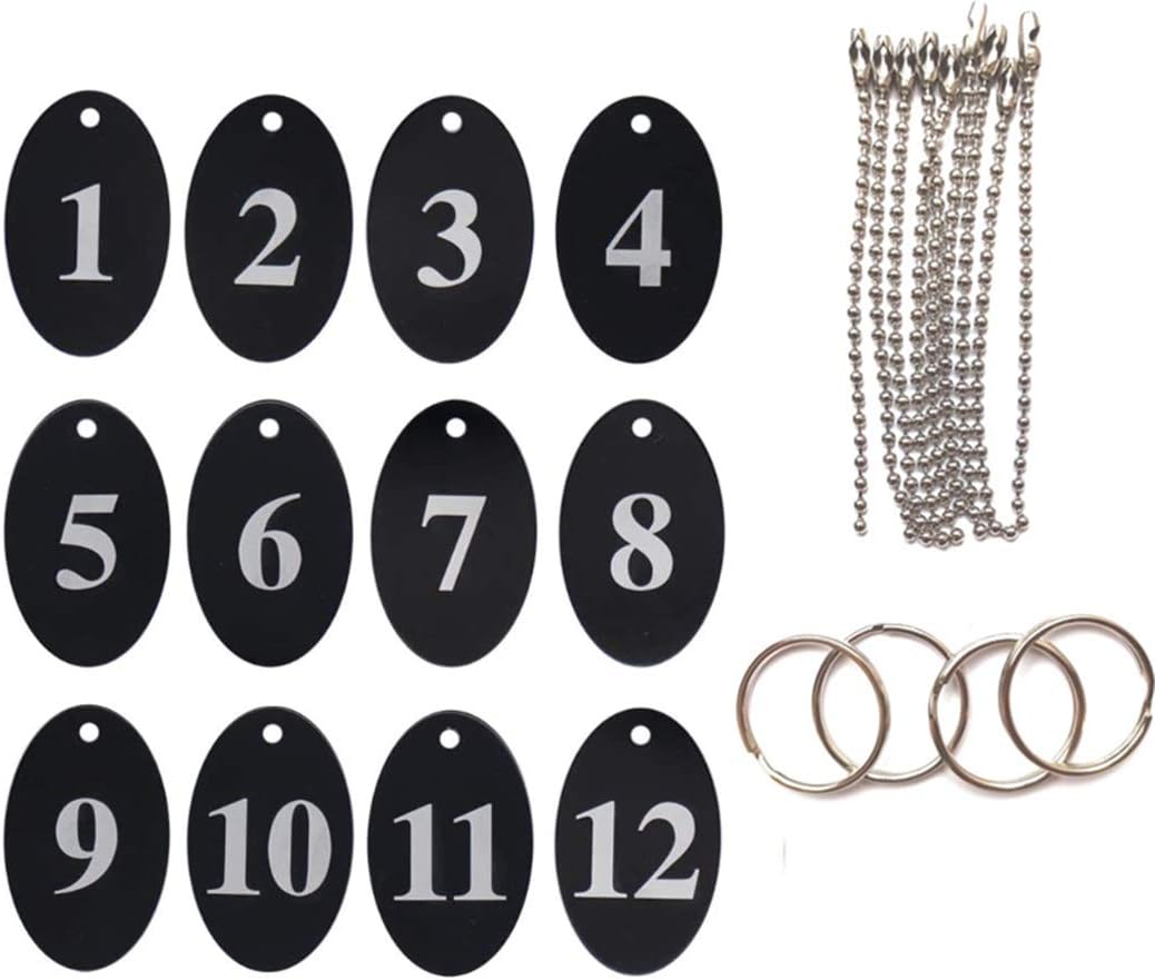 Etiqueta ovalada de aleación de aluminio con cadena de bolas (1-20, impresión de doble cara, rosa), Negro –