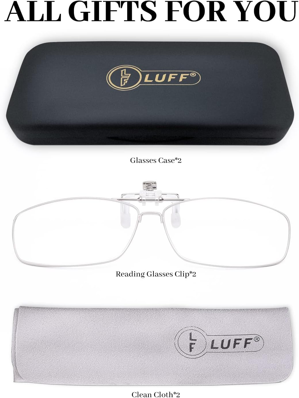 LUFF Lentes de lectura con clip anti-azul que pueden voltear para mujereshombres