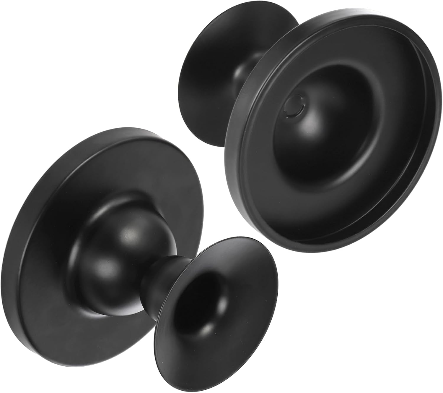 Foraineam Paquete de 4 portavelas de metal, portavelas negros para velas de pilar cónico, portavelas cónico corto de hierro, soporte de vela para