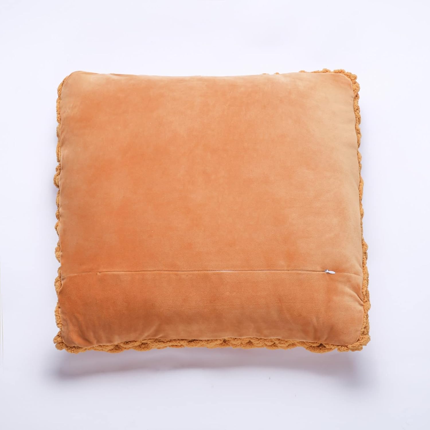 Fundas de almohada de punto grueso naranja quemado, 1 unidad, 18 x 18 pulgadas, cuadradas, estilo de lujo, fundas de almohada de ganchillo, fundas