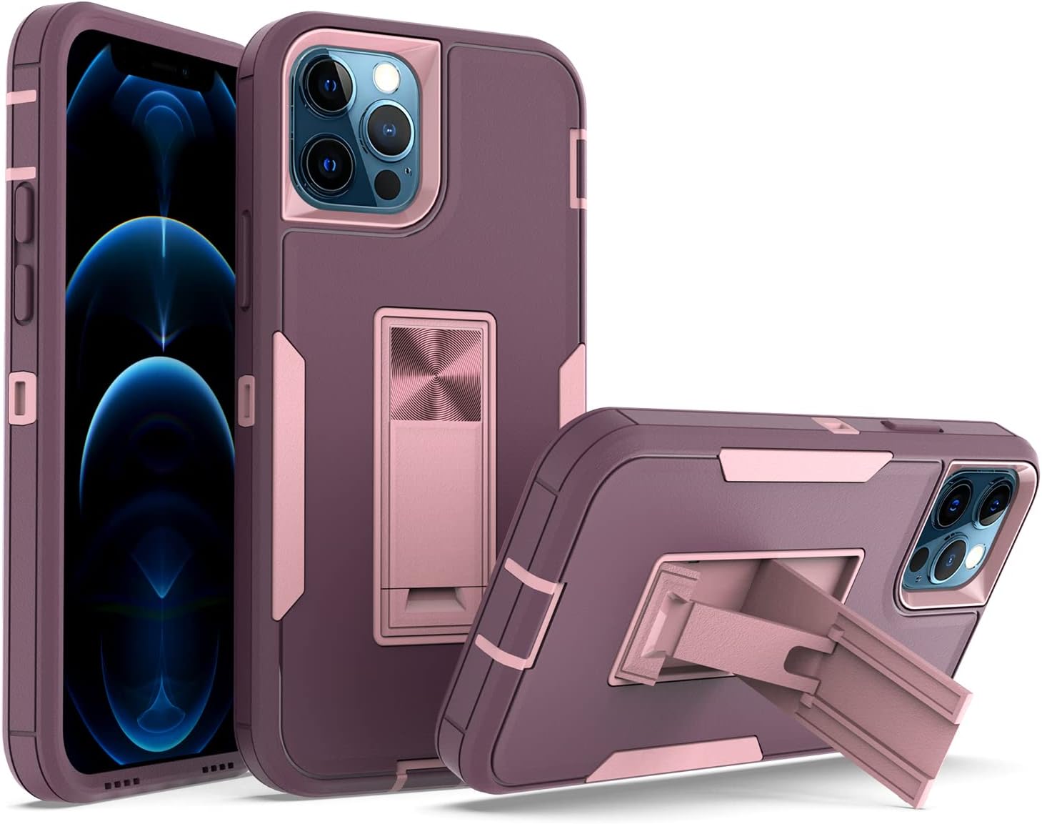 Funda diseñada para iPhone 1212 Pro con soporte, protección contra caídas que funciona con soporte magnético para automóvil, resistente al polvo,