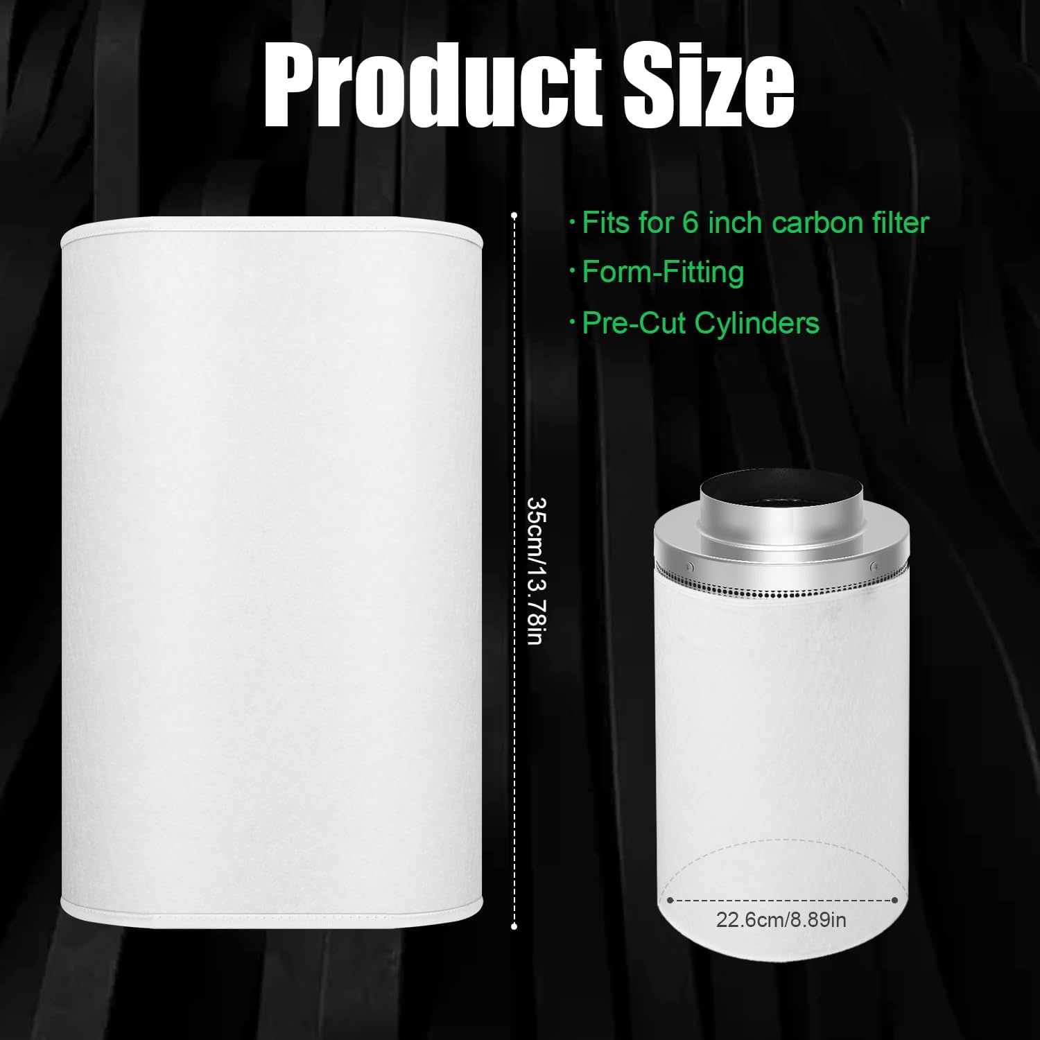 Funda de prefiltro para filtro de carbono de 6 pulgadas, transpirable, funda de repuesto para filtro de carbono, para interiores, tiendas de