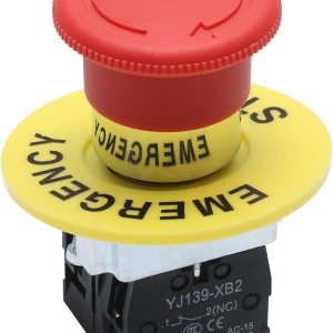 APIELE Interruptor de botón de parada de emergencia de 0.866 in 2NC de hongo rojo 600V 10 Amp XB2-02ZS APIELE Interruptor de botón de parada de emergencia de 0.866 in 2NC de hongo rojo 600V 10 Amp XB2-02ZS