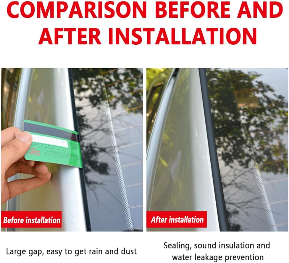 Burlete de 16.4 pies para parabrisas de automóvil, corte en forma de T, sello de techo corredizo con autoadhesivo, borde de goma impermeable para