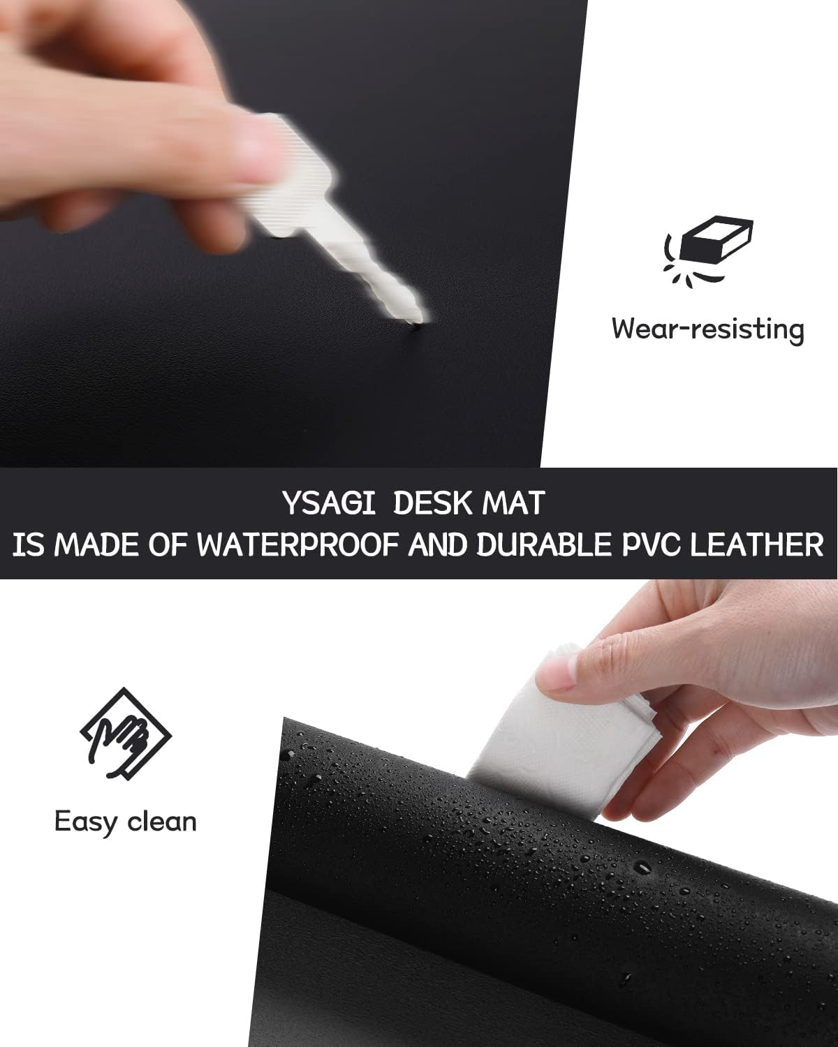 YSAGi tapete antideslizante para computadora, accesorios de escritorio, para laptop, resistente al agua, doble cara, protección para escritorio,