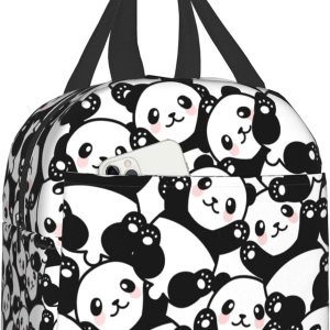 Linda lonchera de panda  Bolsas de almuerzo aisladas para niños y niñas, bolsas de almuerzo reutilizables, perfectas para la escuela, campamento, Linda lonchera de panda  Bolsas de almuerzo aisladas para niños y niñas, bolsas de almuerzo reutilizables, perfectas para la escuela, campamento,