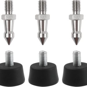 Rrina 2 juegos de pies de trípode antideslizantes universales, 1 juego de picos de acero inoxidable, 1 juego de goma, compatible con la mayoría de Rrina 2 juegos de pies de trípode antideslizantes universales, 1 juego de picos de acero inoxidable, 1 juego de goma, compatible con la mayoría de