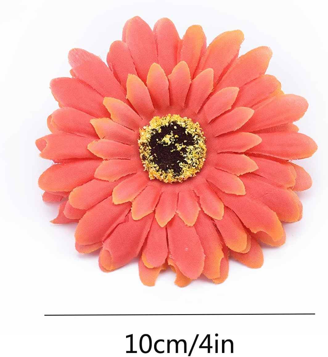 50 cabezas de flores falsas a granel, cabezas de margaritas artificiales, cabeza de flores gerberas para manualidades, decoración del hogar, boda,