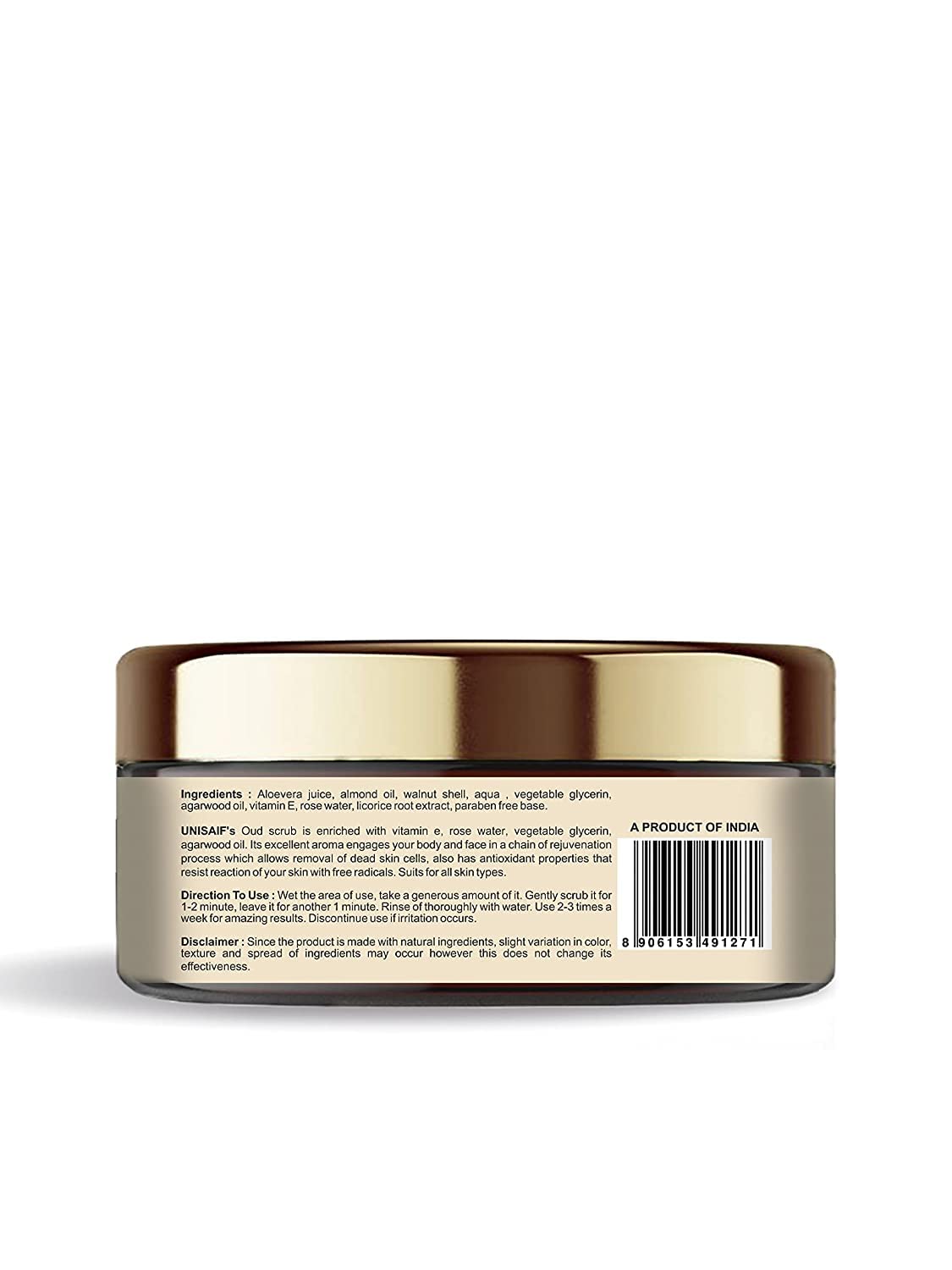 Unisaif Oud Organic Face Scrub – Exfoliante corporal con aceite de madera de agar, exfoliante suave para desintoxicar e hidratar la piel, frescura,