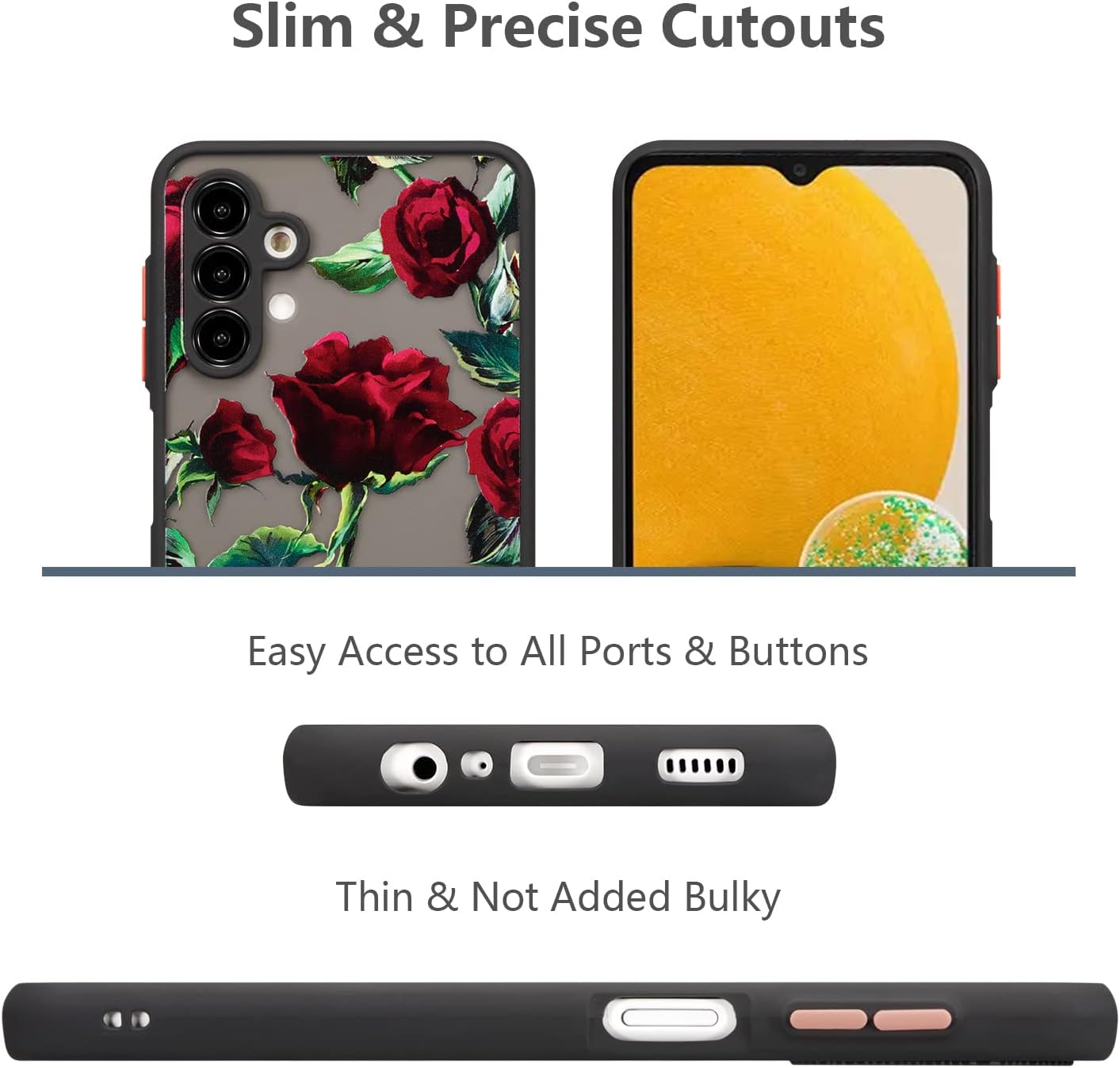 XIZYO Funda para Samsung Galaxy A14 5G, diseño rosa, funda de teléfono floral para niñas y mujeres, patrón impreso delgado, translúcido, mate, TPU