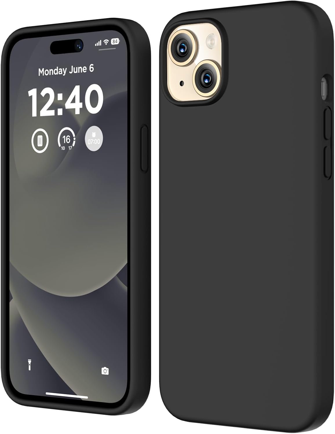 Compatible con iPhone 15, funda de silicona líquida, funda protectora de cuerpo completo a prueba de golpes forro de microfibra suave, funda delgada