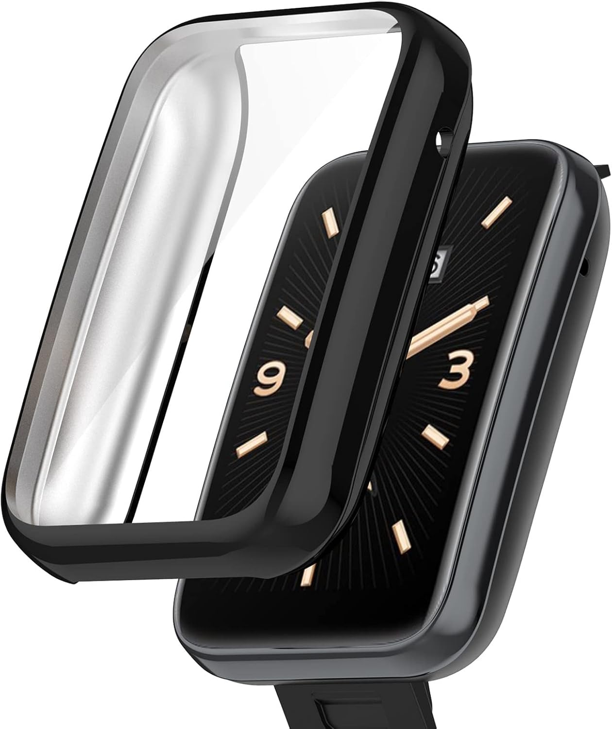 MOTONG Funda compatible con Xiaomi MI Band 7 Pro – Funda protectora de TPU de cobertura completa compatible con Xiaomi MI Band 7 Pro (negro TPU)