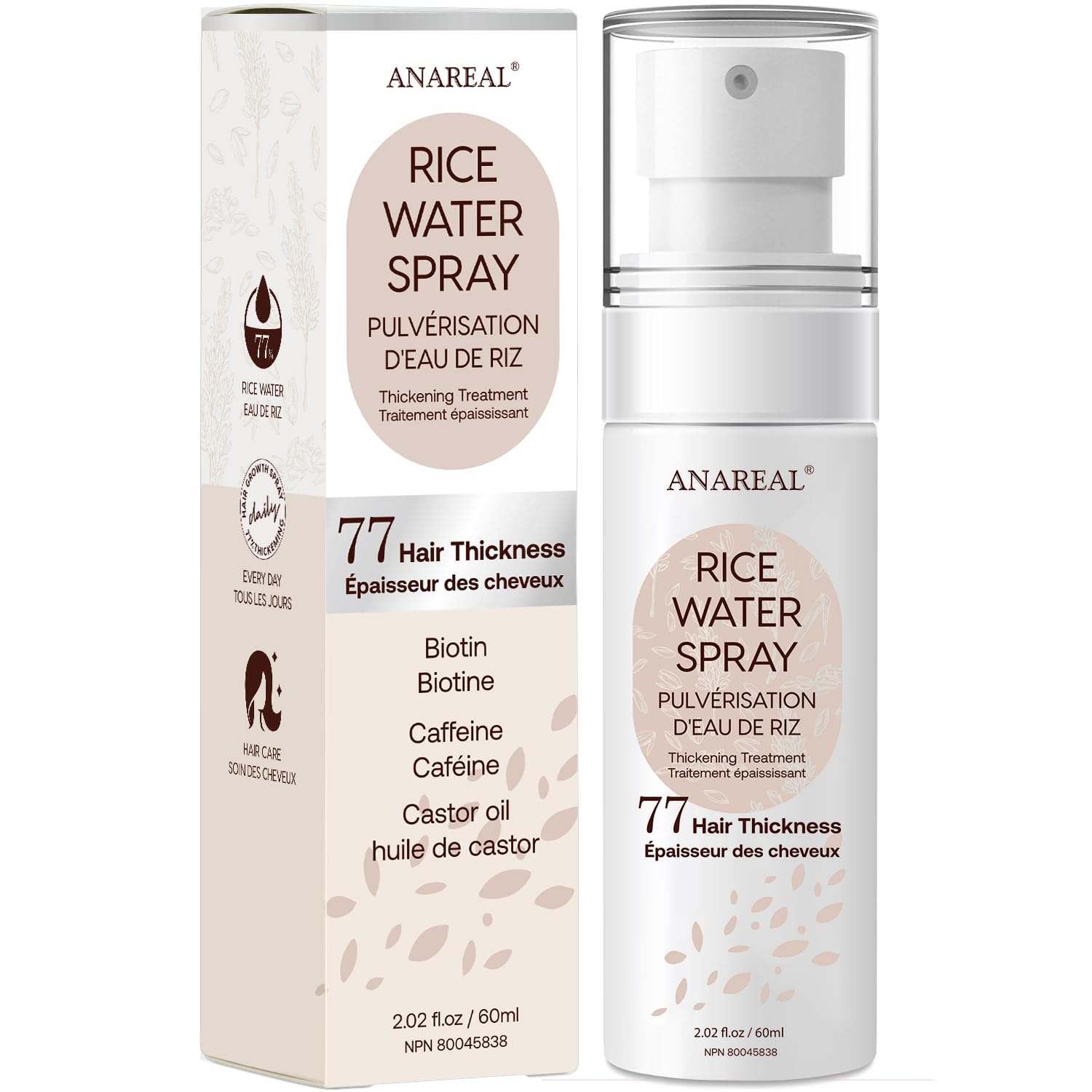 Agua de arroz para el crecimiento del cabello, suero para el crecimiento del cabello para mujeres, agua de arroz, spray de agua de arroz, agua de