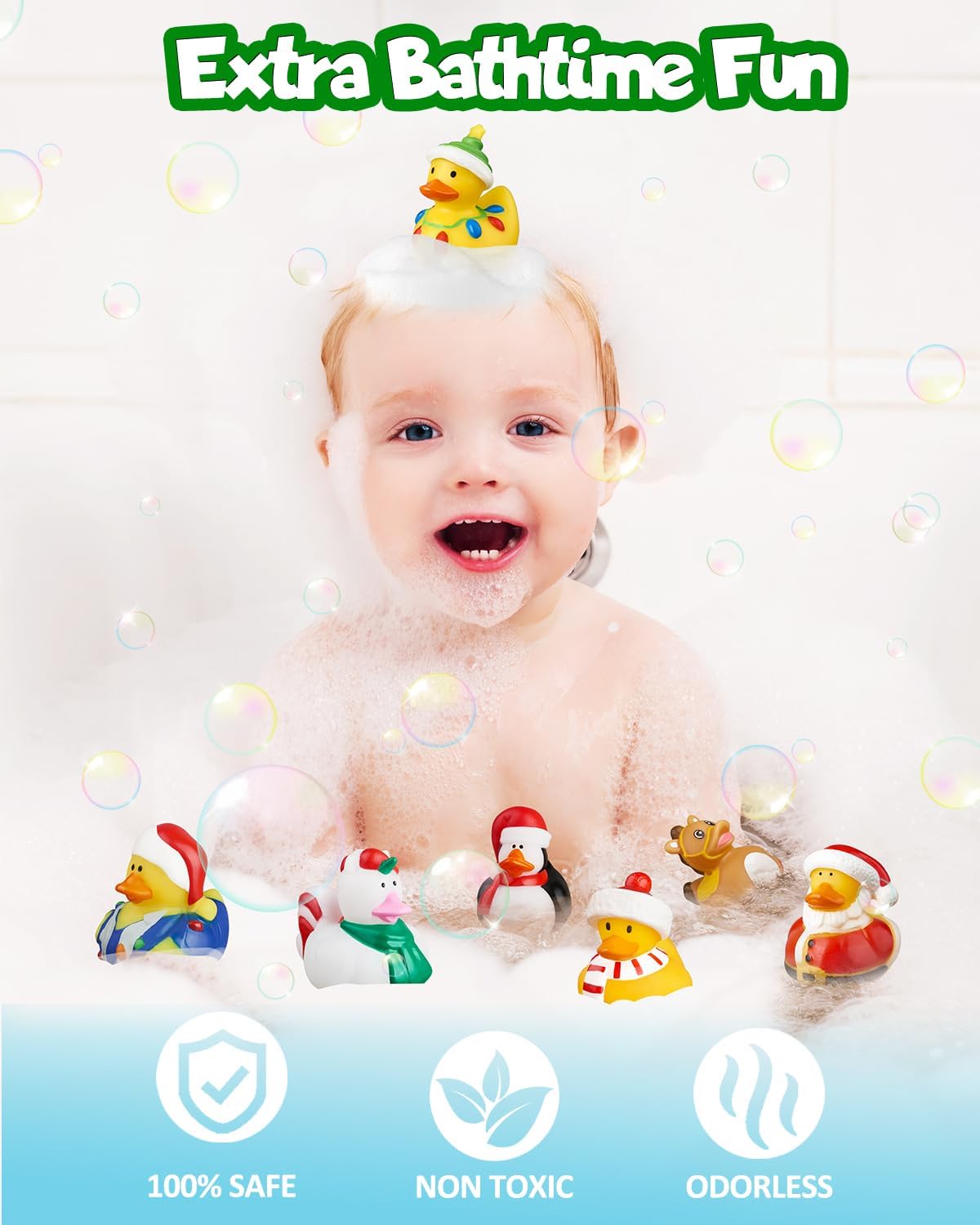 Calendario de Adviento de pato de goma 2023, juguetes de baño de patos de Navidad, calendario de Adviento para niños, patito de goma para patitos