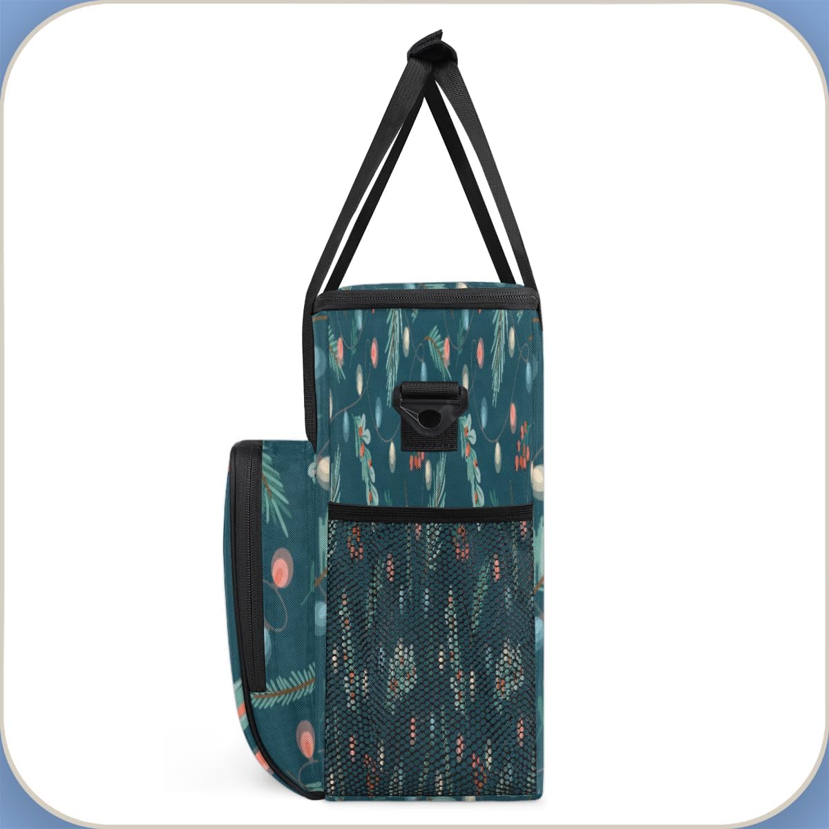 FengQuGou Bolsa de café de Navidad con guirnalda de piñas y piñas, bolsa de transporte de viaje, bolsa de almacenamiento compatible con Keurig
