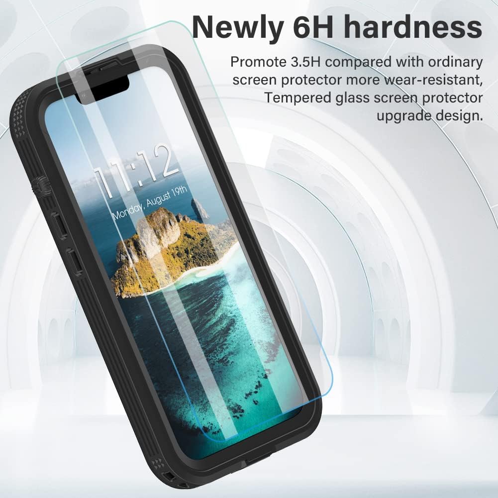 IP68 – Funda impermeable a prueba de polvo a prueba de caídas para iPhone 14 de 6.1 pulgadas, con protector de pantalla integrado, resistente y