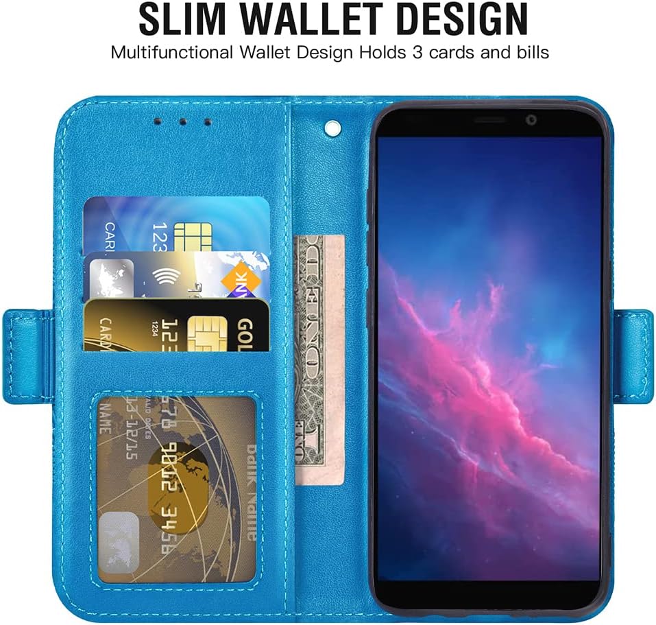 Asuwish Funda para teléfono Cloud Mobile Stratus C7 con protector de pantalla de vidrio templado y soporte de tarjeta de crédito con tapa de cuero,