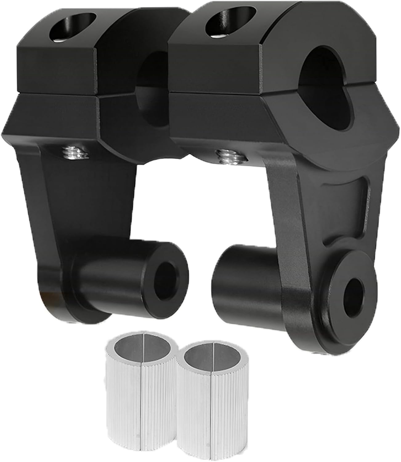 Elevadores de manillar pivotante – 2 pulgadas universal motocicleta para 78″ o 1-18 pulgadas. Manillar negro 2 piezas (negro)