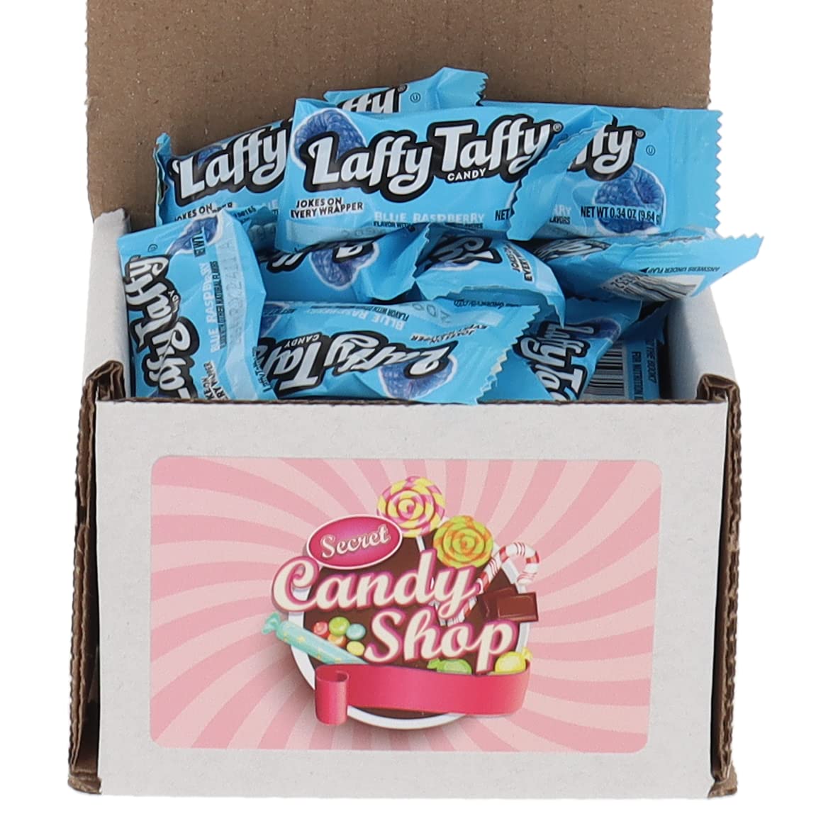 SECRET CANDY SHOP Laffy Taffy Mini caramelo a granel en caja (envueltos individualmente) (frambuesa azul salvaje, 8 onzas)