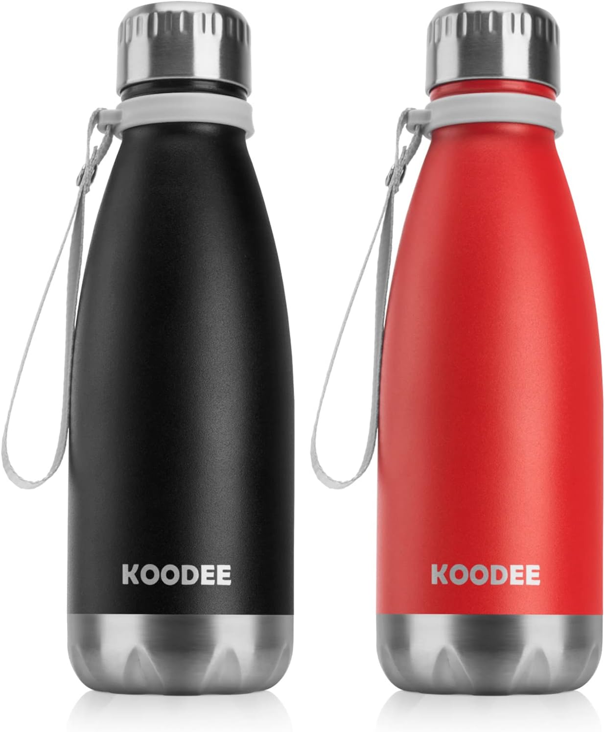 koodee Botella de agua para niños para el regreso a clases, botella de agua de acero inoxidable de doble pared aislada al vacío, paquete de 2,