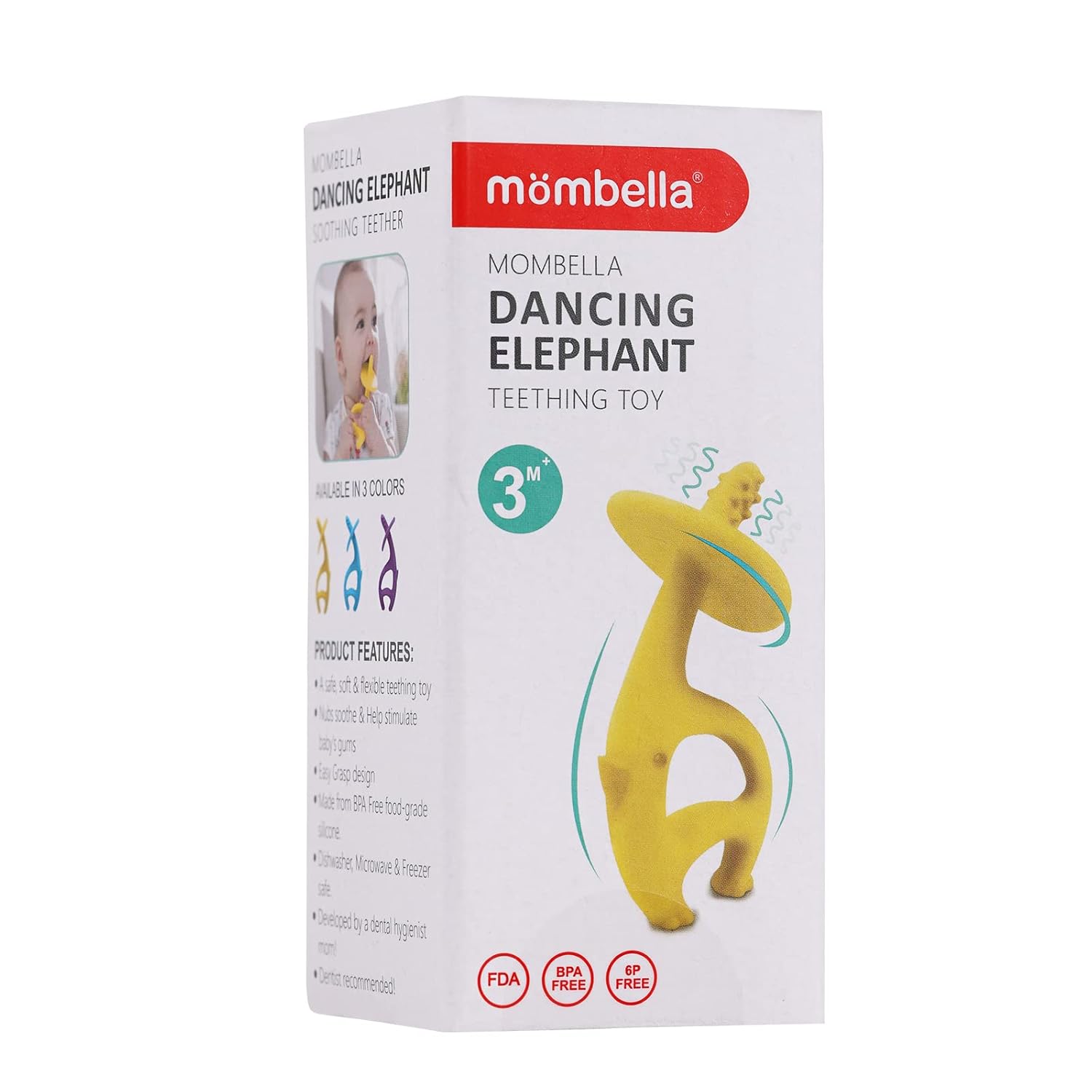 Elefante mordedor, la seguridad primero con Mombella Ellie., S, Amarillo