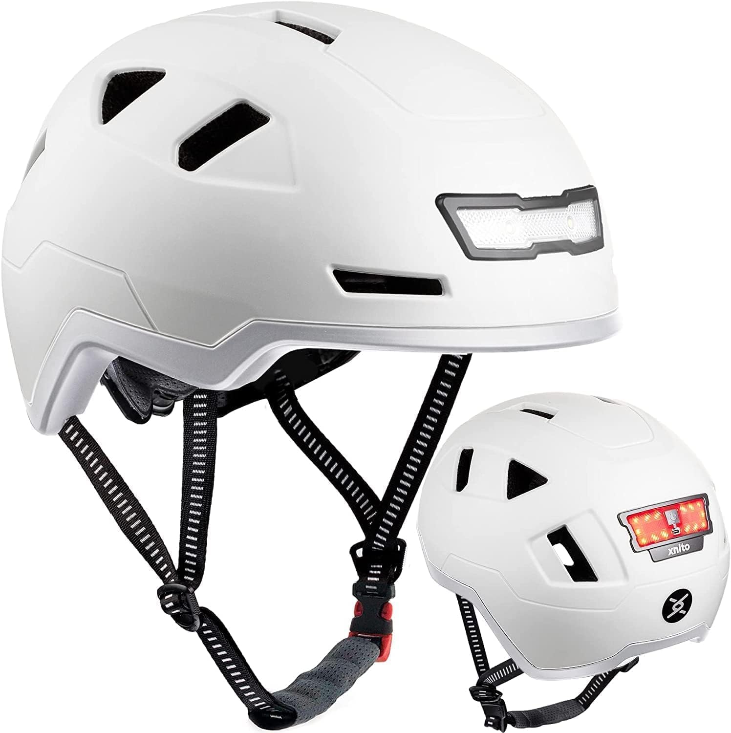 Casco de bicicleta con luces LED  Casco urbano de bicicleta para adultos, hombres y mujeres  CPSC y NTA-8776 Dual Certified  Clase 3 E-Bikes,