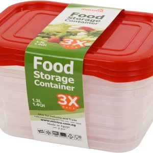 Mintra Home Contenedores de almacenamiento 1.3L (rojo) Mintra Home Contenedores de almacenamiento 1.3L (rojo)