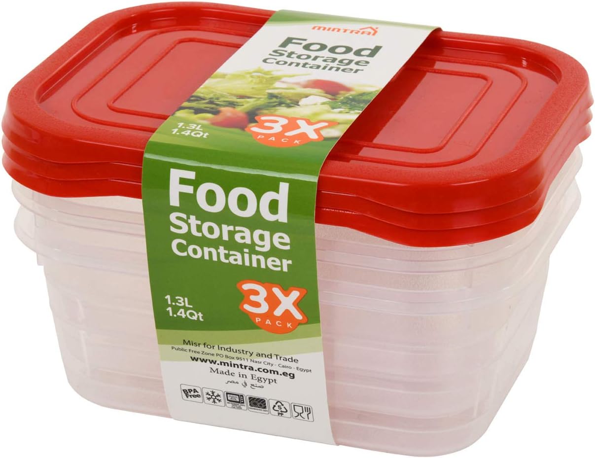 Mintra Home Contenedores de almacenamiento 1.3L (rojo)