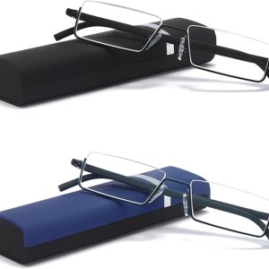 Paquete de 2 lentes de lectura de medio marco para hombres y mujeres, ligeros para lectores de computadora con estuche portátil 2.50 Paquete de 2 lentes de lectura de medio marco para hombres y mujeres, ligeros para lectores de computadora con estuche portátil 2.50