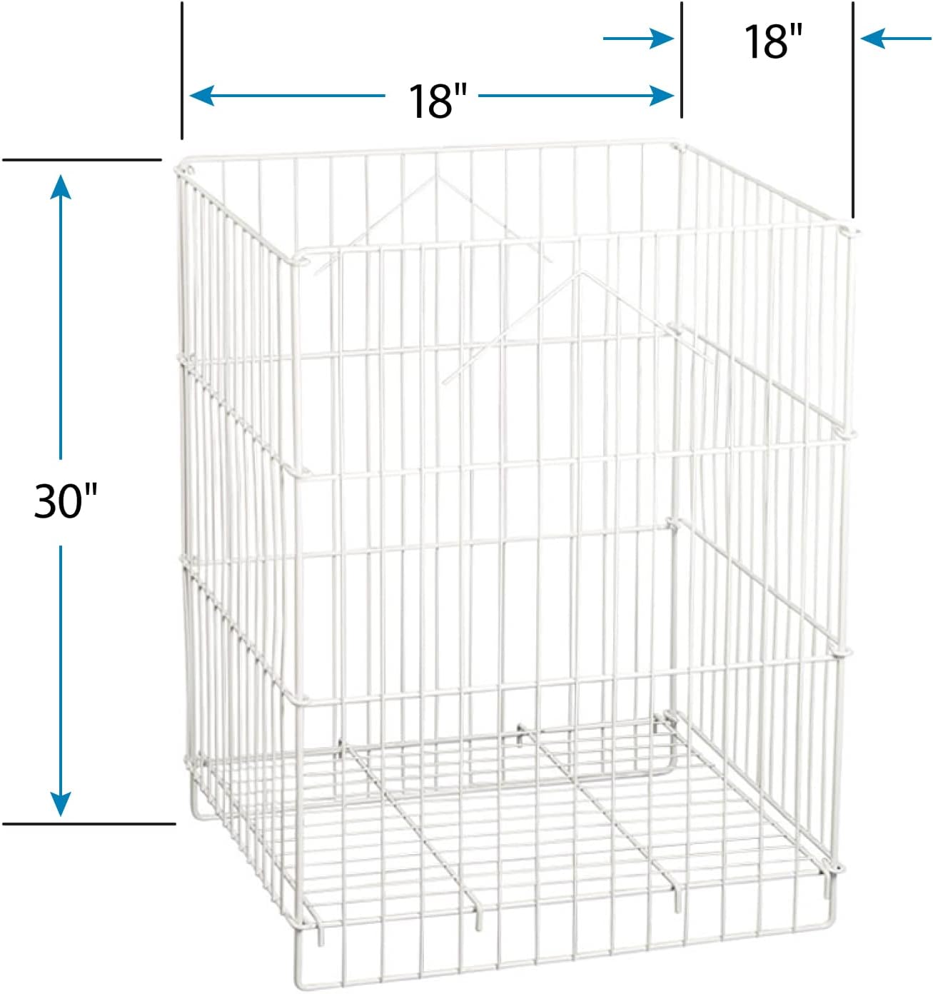 Cubo de basura de alambre blanco – 18″ X 18″ X 30″