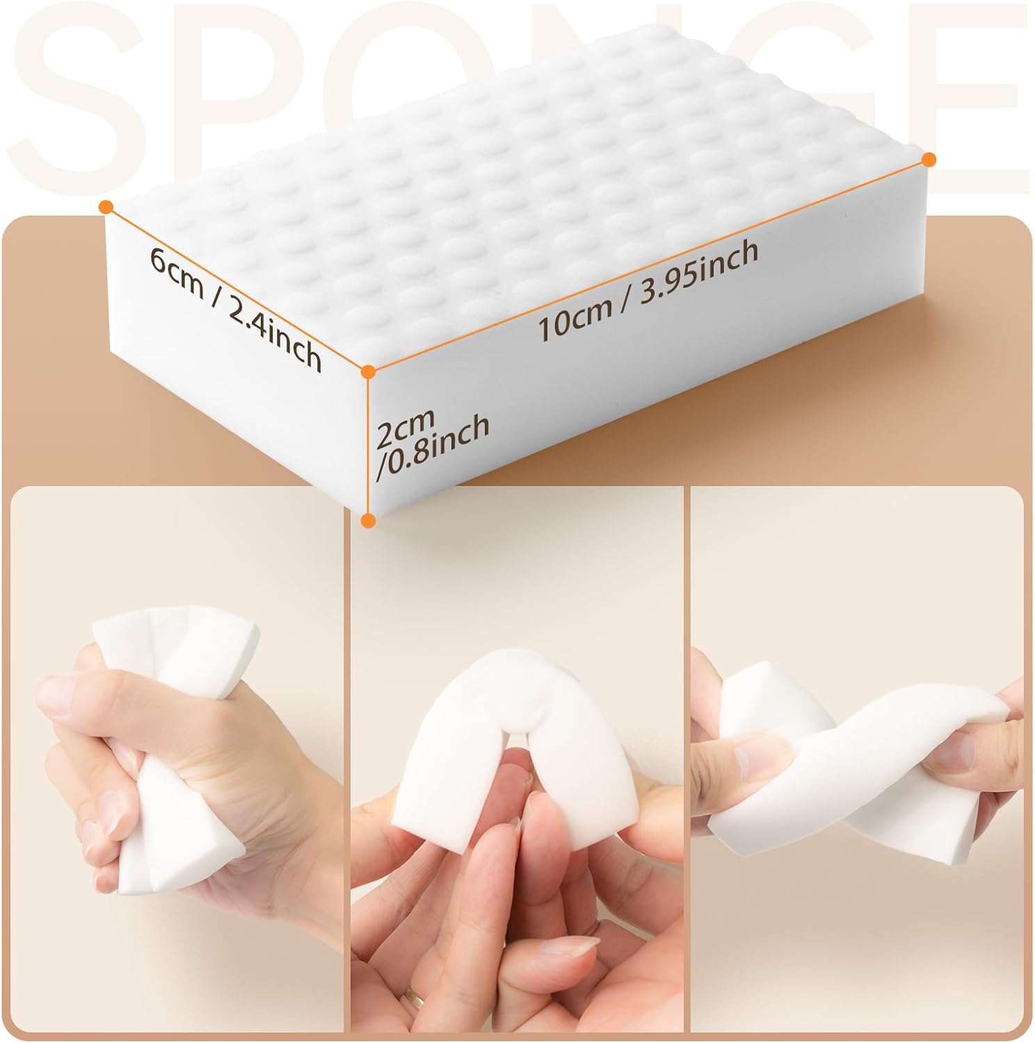 Borrador de esponja mágica, paquete de 10 esponjas de melamina extra gruesas de densidad 2X, almohadillas de limpieza extra grandes, espuma de