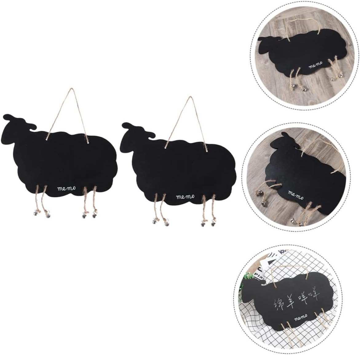 TEHAUX 6 Pcs Double Sided Hanging Blackboard Hanging Blackboard Plaque Hanging Chalkboard Wedding Sign Welcome Chalkboard Sign Message Chalkboard