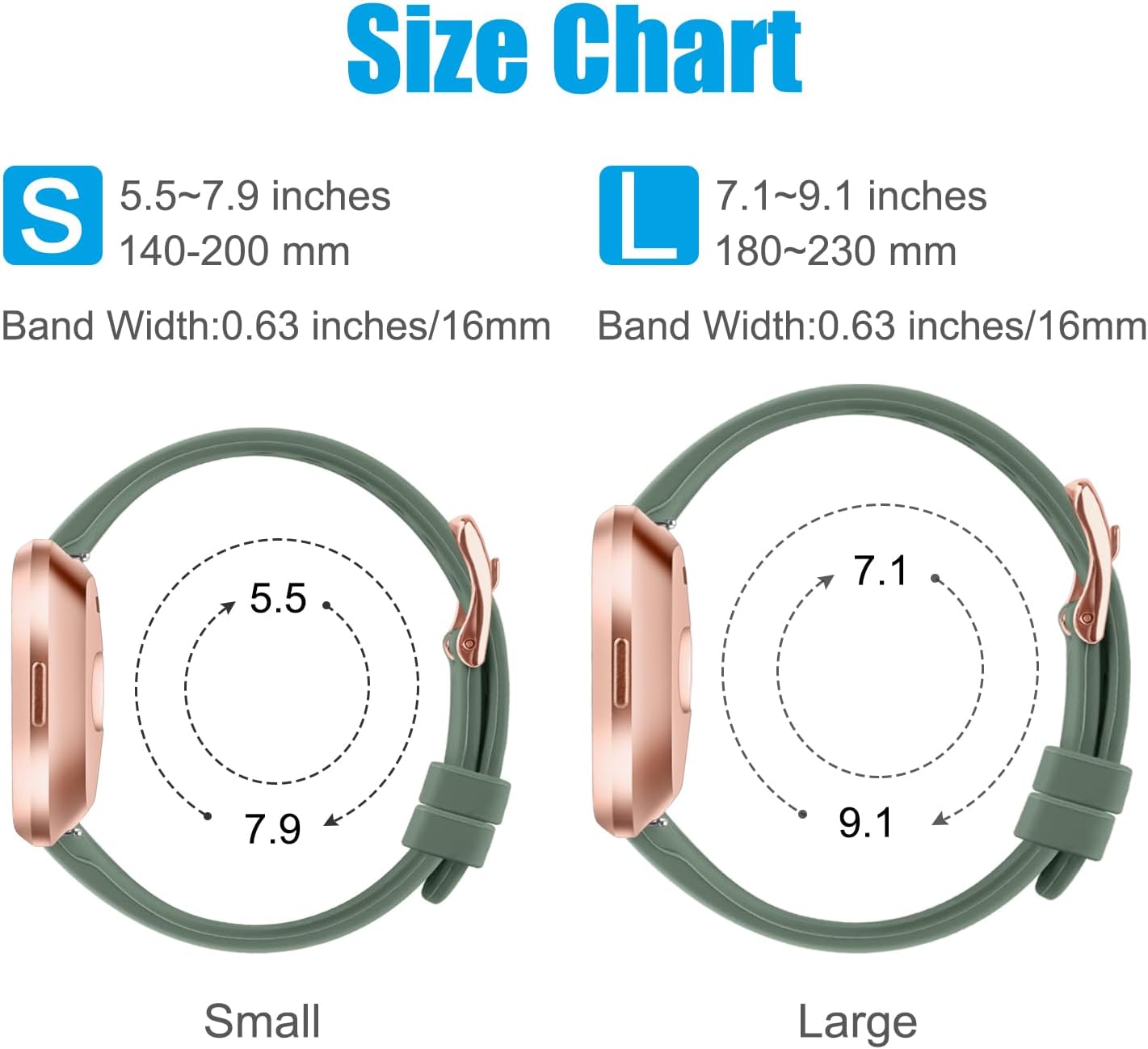 Tobfit Correas de reloj deportivas delgadas compatibles con Fitbit Versa 2 correas para mujeres y hombres, correas de repuesto de silicona