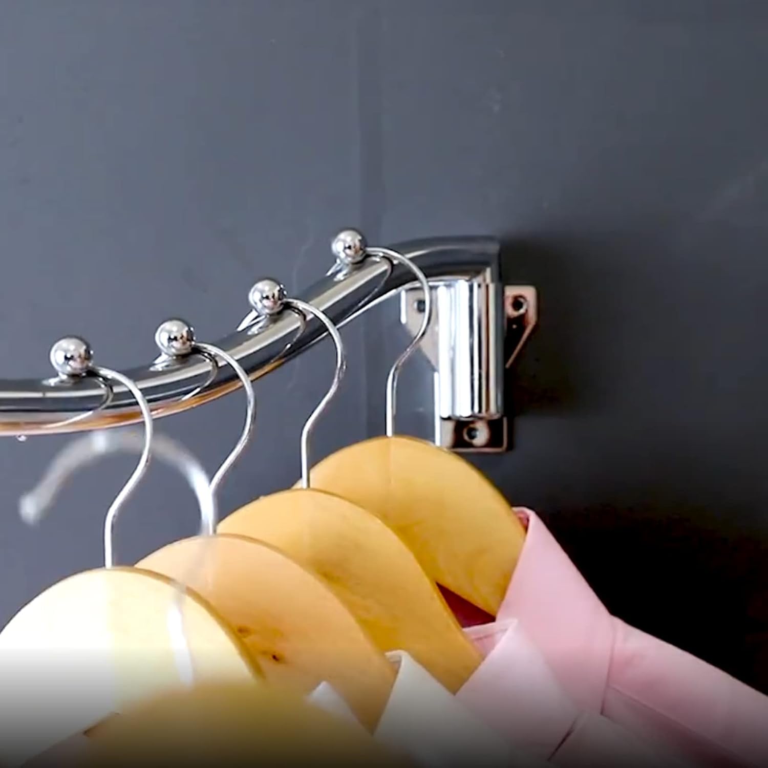 Perchero plegable de pared para colgar ropa, soporte para brazo oscilante, ganchos de ropa de acero inoxidable, sistema de suspensión de ropa que