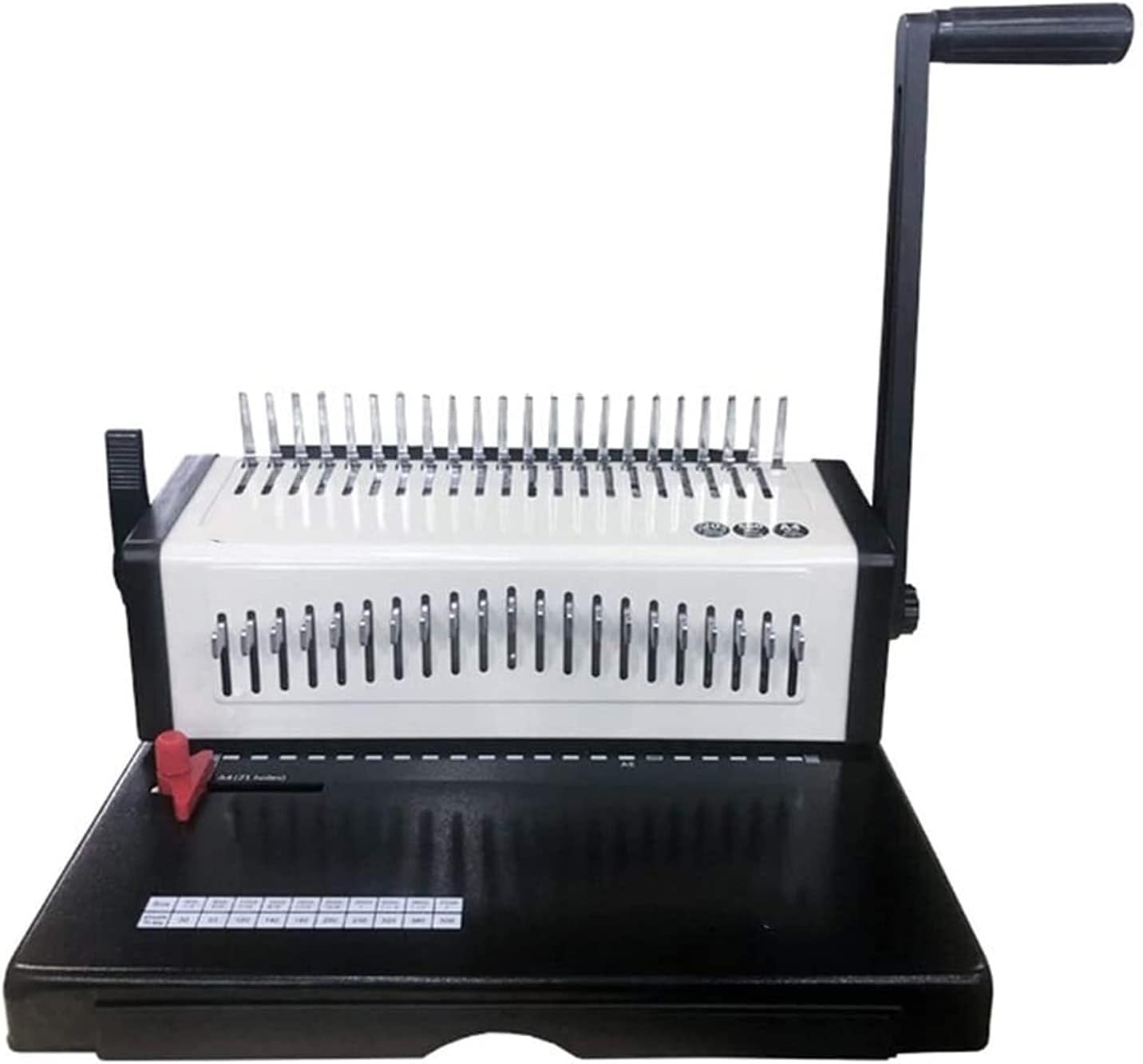 Máquina de encuadernación resistente Máquina de encuadernación de mano Máquina de encuadernación de 21 hojas con 12 agujeros A4 máquina de peine