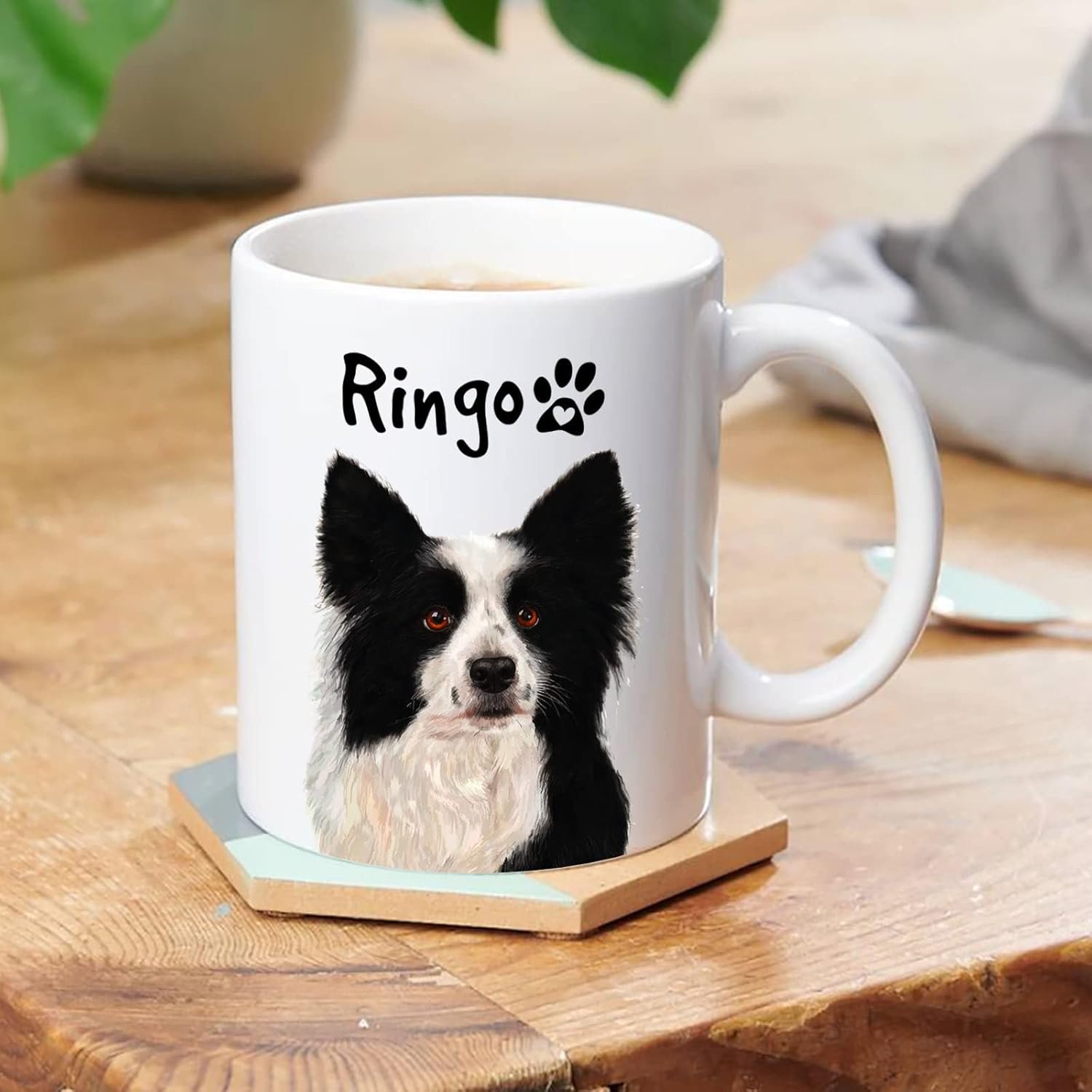 Tazas personalizadas para perros Border Collie, tazas de café Border Collie, regalo personalizado con nombre, divertida taza de Border Collie