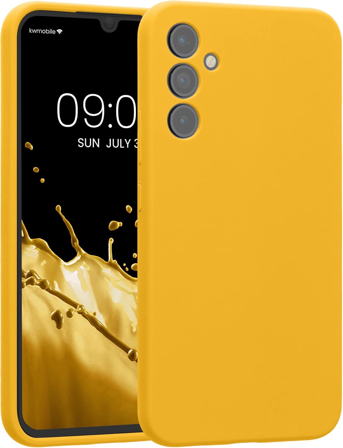 kwmobile Funda compatible con Samsung Galaxy A34 5G – Funda delgada de silicona TPU – Acabado suave al tacto – Amarillo radiante