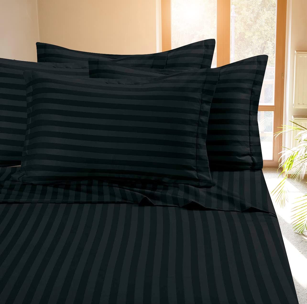 CrystalTowels Super Luxury Hotel Group – Juego de sábanas de 4 piezas, microfibra de doble cepillado, sin arrugas, bolsillos profundos, sábanas