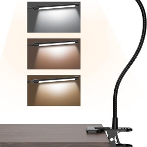 JHD Lámpara de escritorio LED con abrazadera, 10 niveles de brillo, cuello de cisne flexible de 12 pulgadas, lámpara USB de protección ocular, JHD Lámpara de escritorio LED con abrazadera, 10 niveles de brillo, cuello de cisne flexible de 12 pulgadas, lámpara USB de protección ocular,