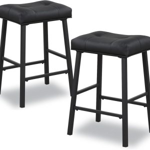 Black KR302PBK – Juego de 2 taburetes de bar de cocina de 24 pulgadas de altura con asiento tapizado, taburetes de desayuno para encimera de cocina, Black KR302PBK – Juego de 2 taburetes de bar de cocina de 24 pulgadas de altura con asiento tapizado, taburetes de desayuno para encimera de cocina,