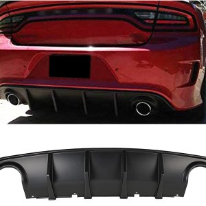 ZXMT Compatible con 2015-2022 para Dodge Charger SRT difusor de parachoques trasero, OE Ikon estilo PP Spoiler Splitter Valance barbilla difusor ZXMT Compatible con 2015-2022 para Dodge Charger SRT difusor de parachoques trasero, OE Ikon estilo PP Spoiler Splitter Valance barbilla difusor
