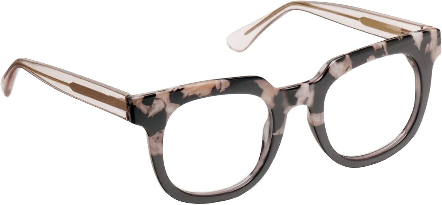 Peepers by PeeperSpecs Oprah’s Favorite Showbiz – Gafas de lectura con bloqueo de luz azul para mujer, diseño de mármol negronegro +2.00, mármol