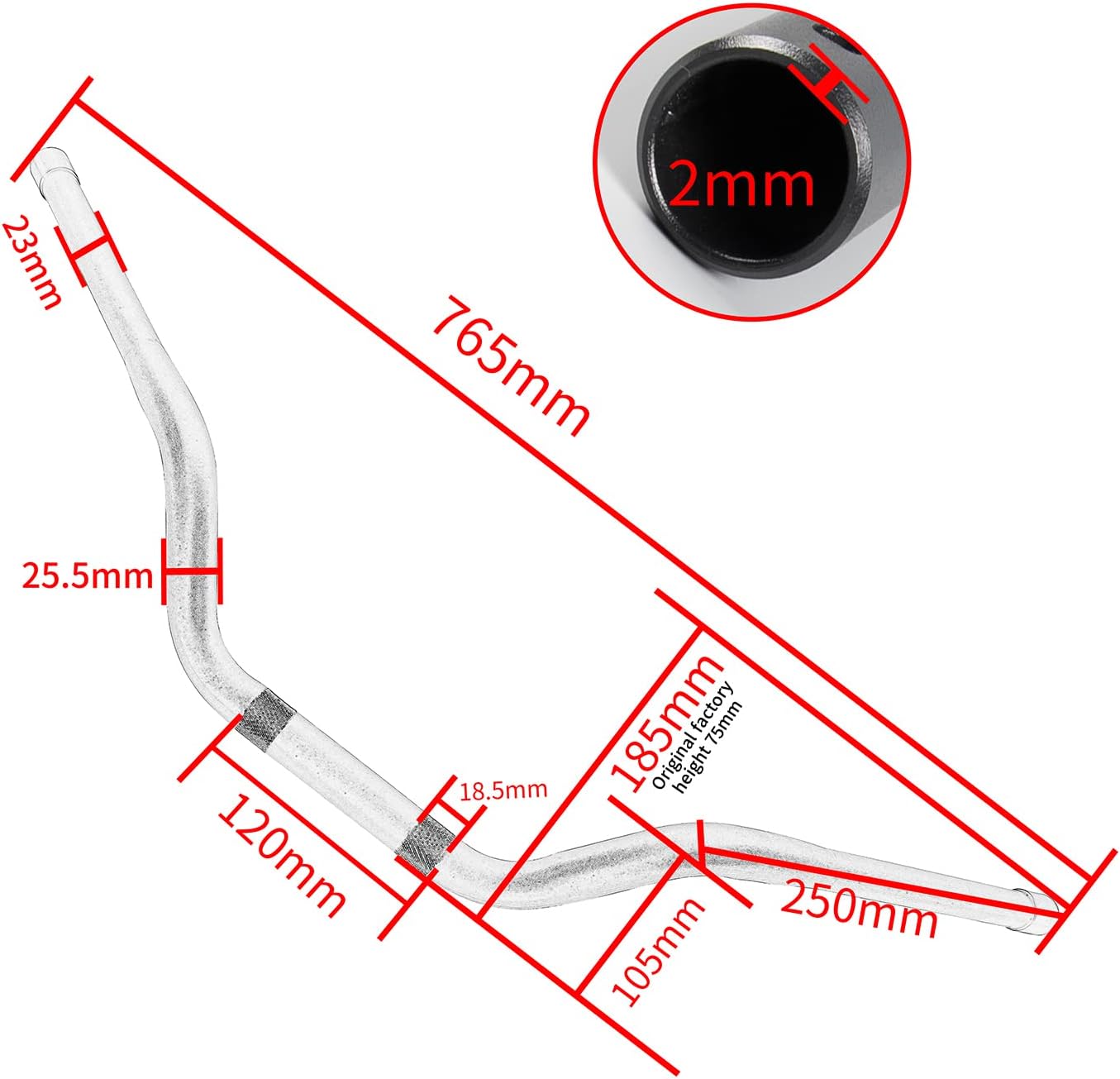 Barras de arrastre de motocicleta de acero para Rebel300 compatible con H-onda Rebel CMX300 CMX 300 2020 2021 2022 2023 barra de mango vintage de