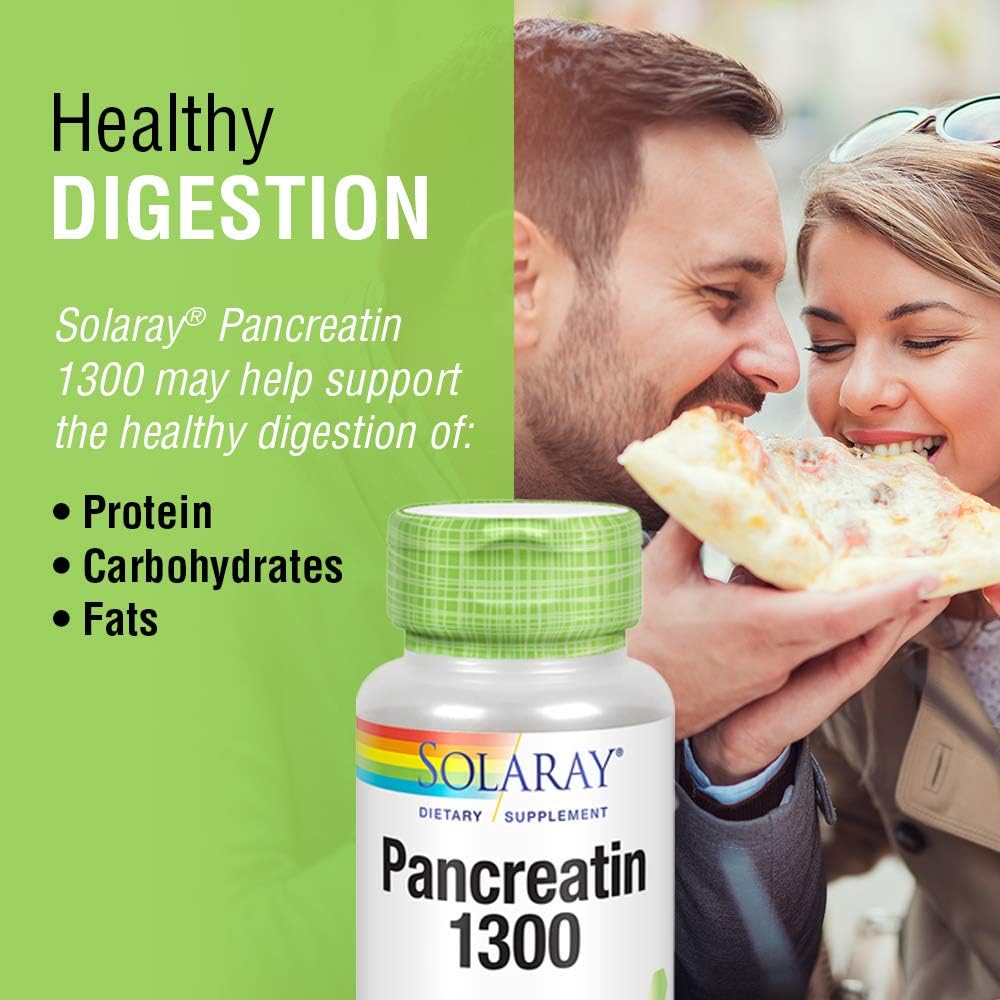 Pancreatin 1300 Solaray 90 Caps, 2 Pack
