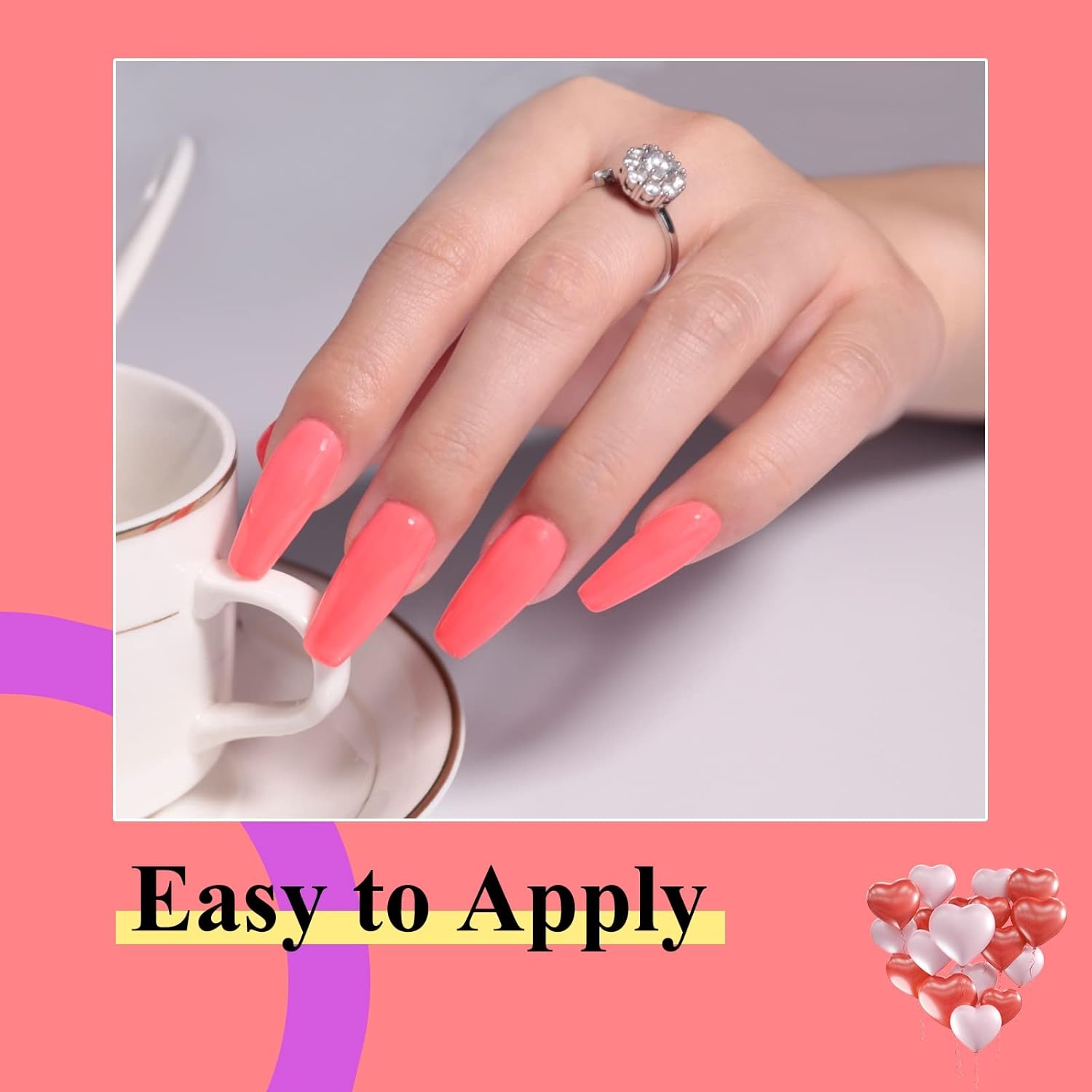 Imtiti Esmalte de uñas de gel neón, secado rápido, 3 en 1, esmalte de gel rojo rosa, esmalte de uñas neón semipermanente LED y UV, no necesita base