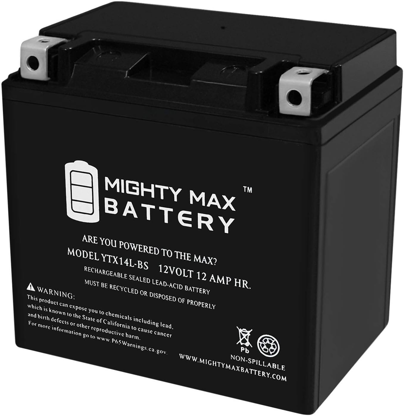 Mighty Max Battery YTX14L-BS Batería para Harley-Davidson 883CC XL, XLH (Sportster) 2005