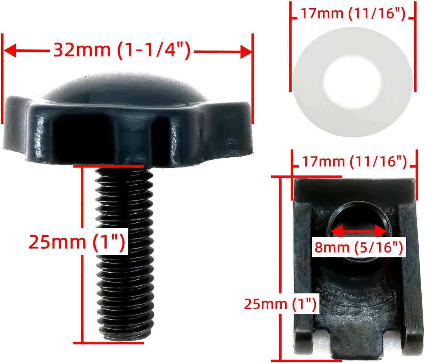 Americruise – Cerraduras negras para alforjas de motocicleta, tornillos antirrobo para alforja para Harley Davidson Touring Street Glide Electra