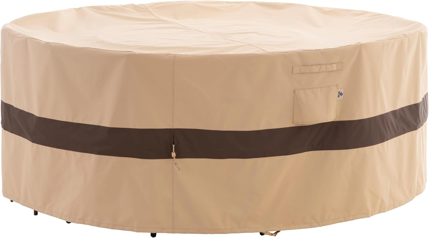 WJ-X3 Funda redonda para muebles de patio, 84 pulgadas de profundidad x 31 pulgadas de alto, impermeable, resistente a los rayos UV, funda de