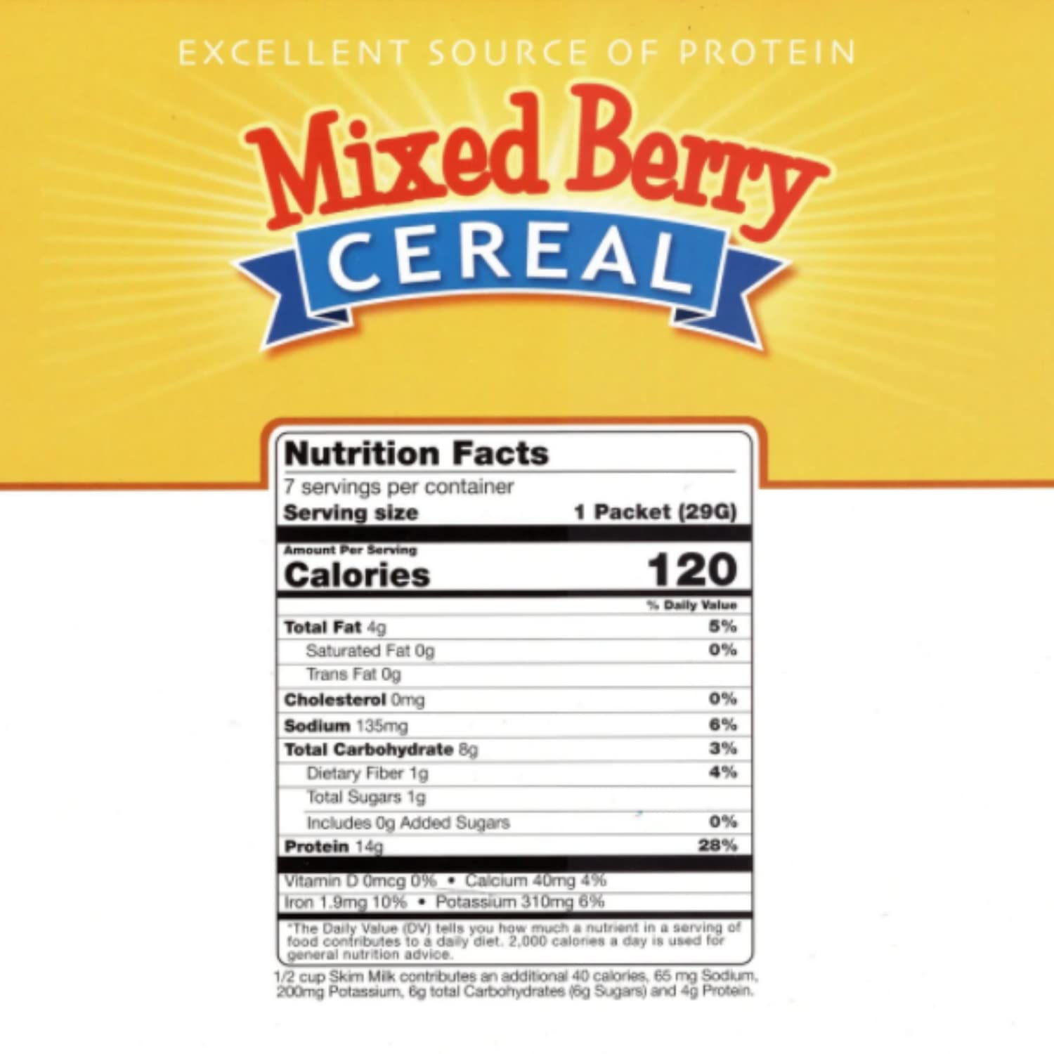 FITWISE – Cereal alto en proteínas, 0.53 oz de proteína, bajo en azúcar, compatible con proteínas ideales, 7 porciones por caja (baya mezclada)