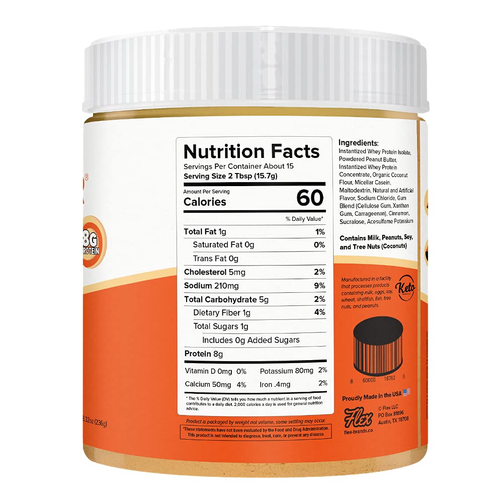 Flexible Dieting Lifestyle Mantequilla de galleta en polvo de proteína de suero  Rollo de canela esmerilado  Apto para dieta cetogénica, baja en